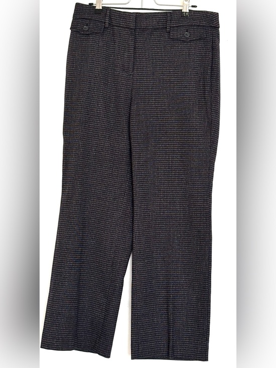 LOFT Pants - LOFT High Waist Curvy Trouser Navy Houndstooth Size 10 Petite